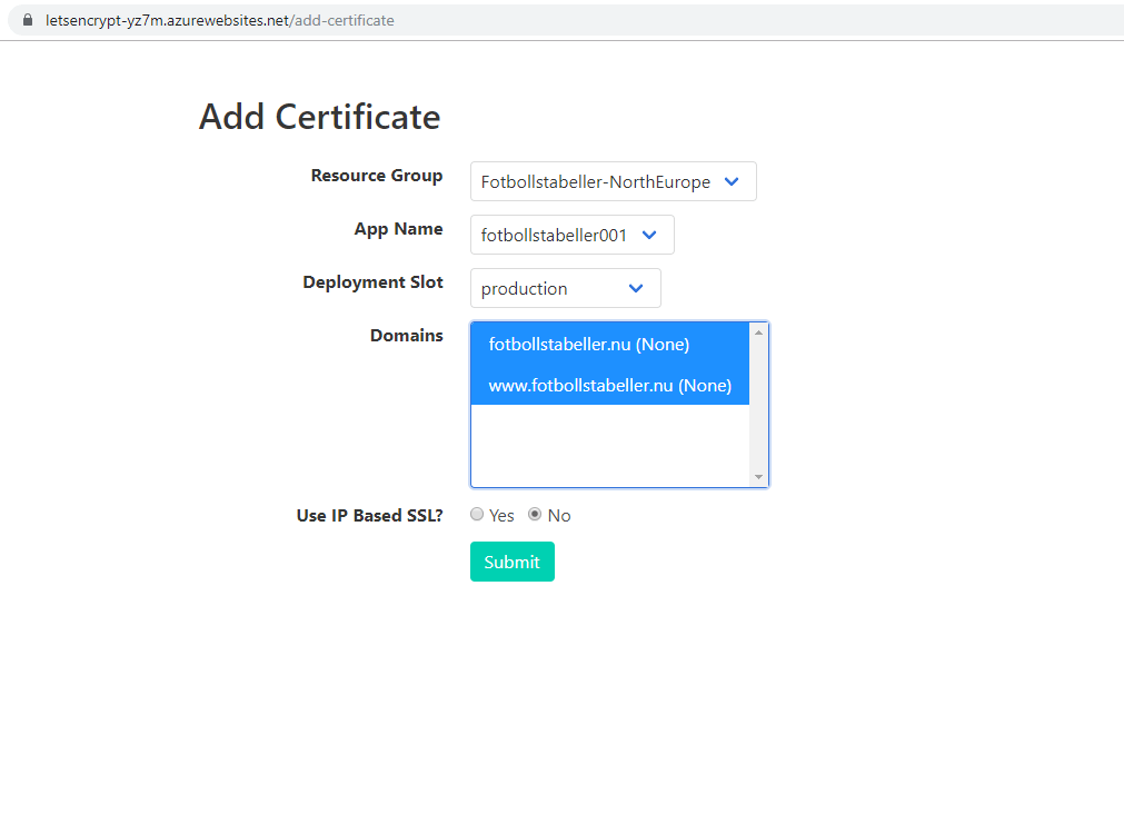 Acmebot Add Certificate